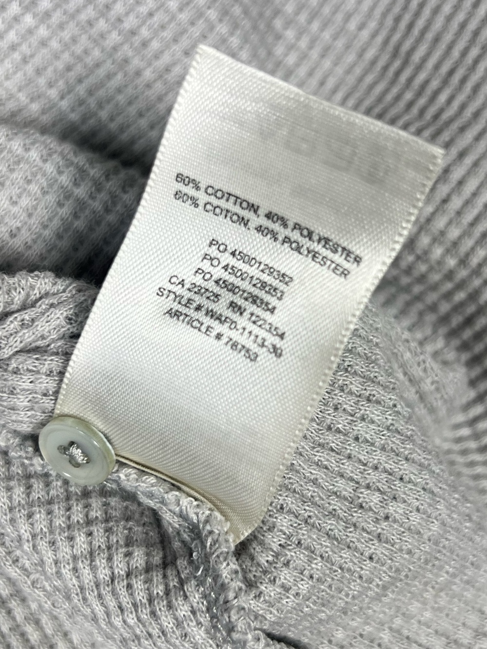 Aritzia Babaton Tie Front Thermal Waffle Knit Button Down Gray Top Size XXS - Picture 6 of 8